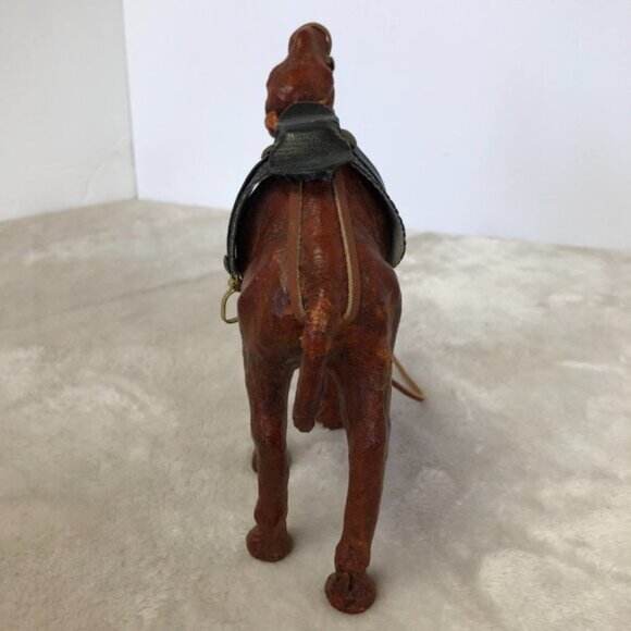 Vintage Handcrafted Leather Wrapped Camel Figurine - Picture 10 of 15
